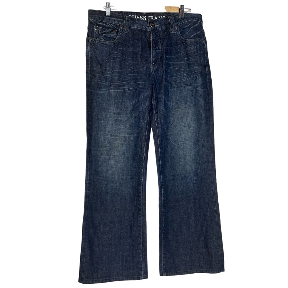 Guess Jeans Mens‎ size 34 Cliff Relaxed Boot blue denim pants 100% cotton